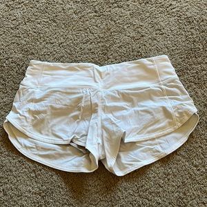 Lululemon low rise speed up shorts, size 4.